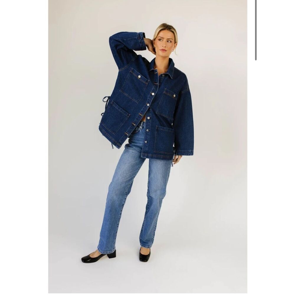 wisteria lane lilly side tie denim jacket